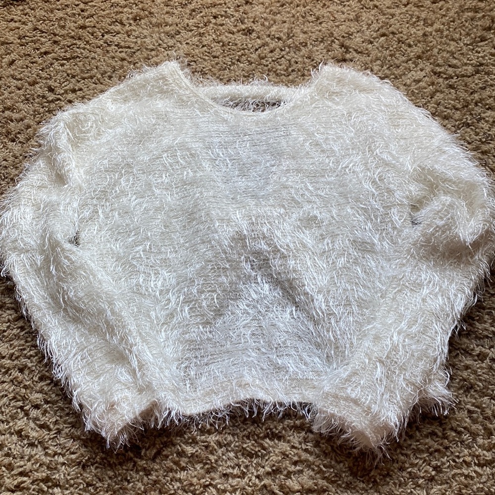 Open back cropped sweater